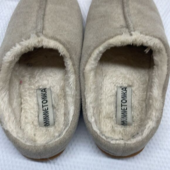 Minnetonka suede slippers mules 44771 Sherpa lined - Picture 7 of 9
